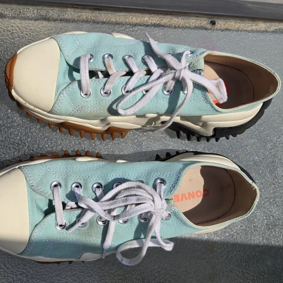 Converse Run Star Sz 8 Men Motion Platform 90s Turquoise White Sneaker - Picture 8 of 16